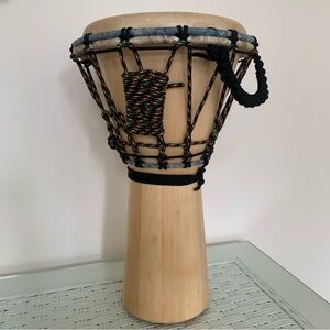 Everyone’s Drumming Wooden Djembe Drum with Multicolor Rope